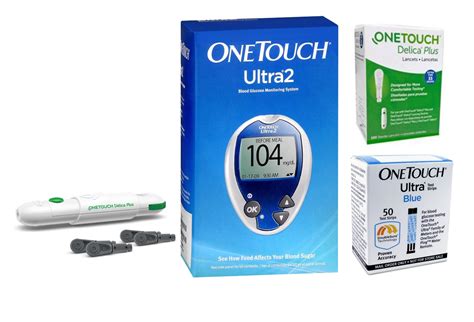 OneTouch Ultra 2 Meter Kit [+] Ultra 50 Test Strips & Delica 33G Lancets 100 Ct. For Diabetic ...