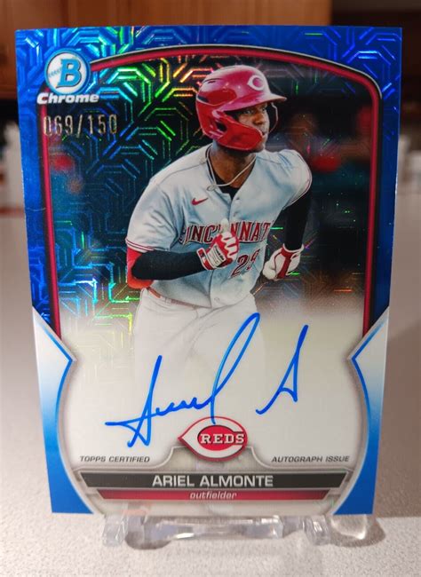 2023 Bowman Chrome Ariel Almonte Auto Mega Box Blue 150 Mojo Refractor