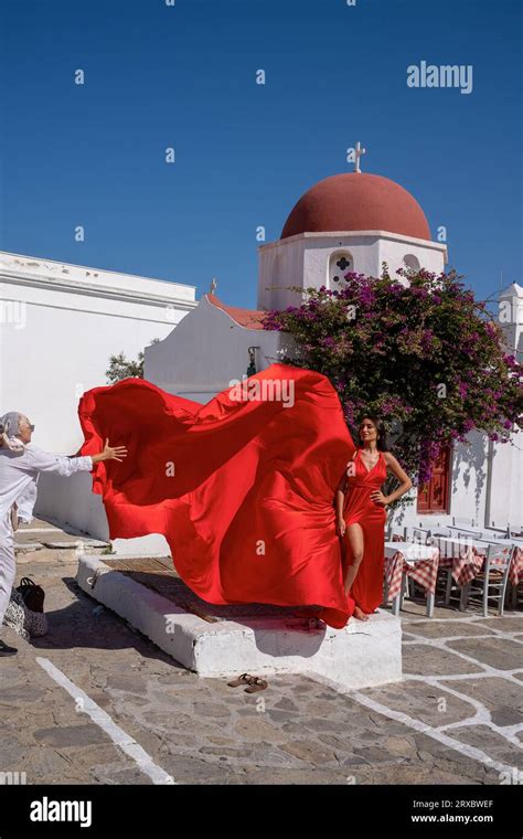 Mykonos Town Greece Stock Photo Alamy