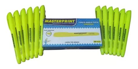 Caneta Marca Texto Neon Masterprint Caixa Unidades Cor Amarelo R