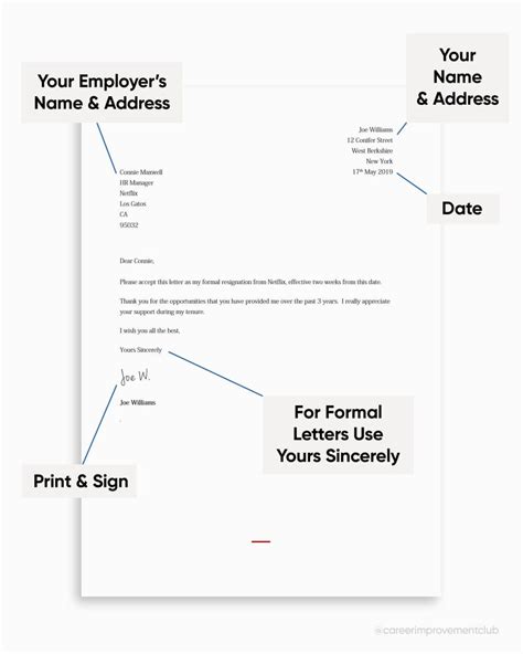 Employment Resignation Letter Examples