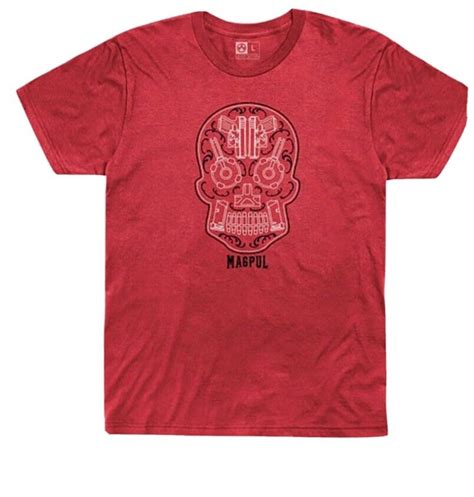 Magpul Mag1217 612xl Sugar Skull Mens T Shirt Red Short Sleeve Size Xl