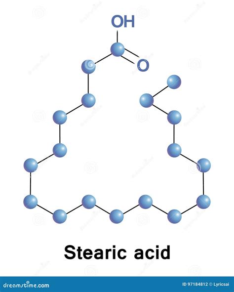 Stearic or Octadecanoic is a Saturated Fatty Acid Stock Vector ...