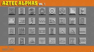 AZTEC ALPHA BRUSHES Volume 1 GameDev Market