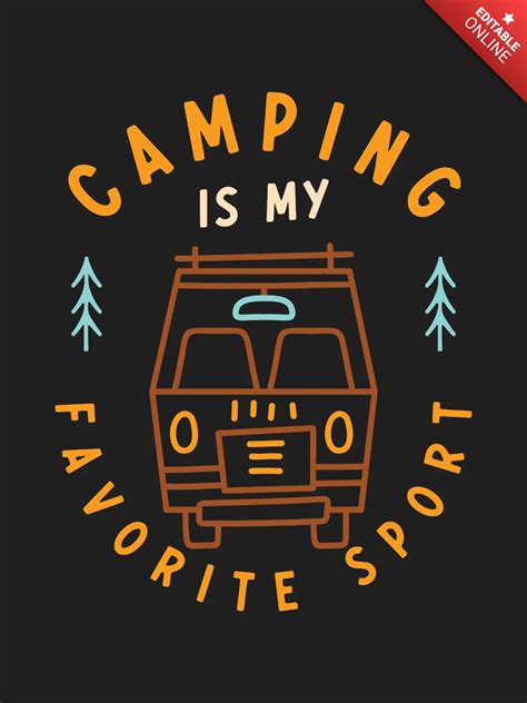 Camping Is My Favorite Sport Rv Trailer T Shirt Template Design Free