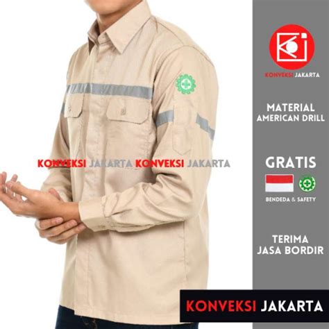 Jual Baju Wearpack Kemeja Safety K Proyek Tambang Lengan Panjang