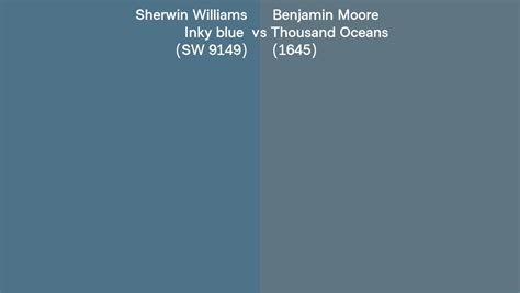 Sherwin Williams Inky Blue Sw Vs Benjamin Moore Thousand Oceans