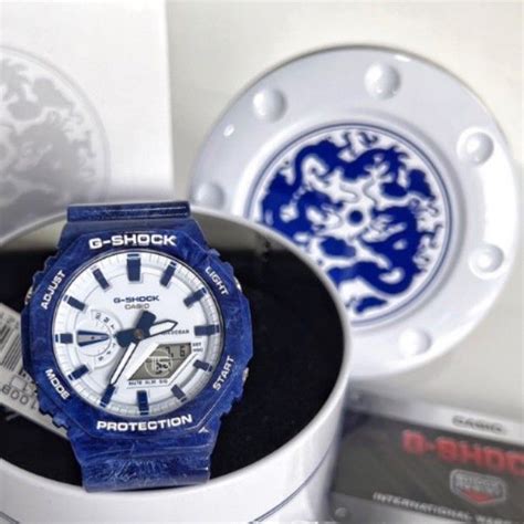 Casio Gshock GA 2100BWP 2ADR Blue White Porcelain Series Men S