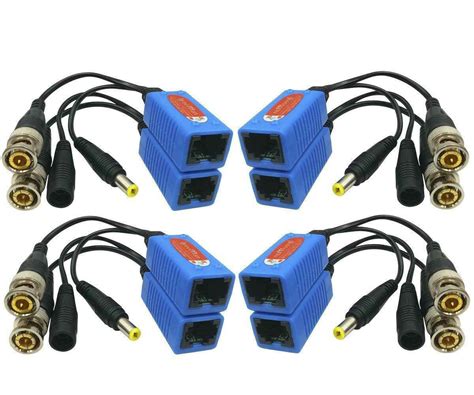 Igreeman Pair Passive Video Balun Bnc To Rj Adapter With Power