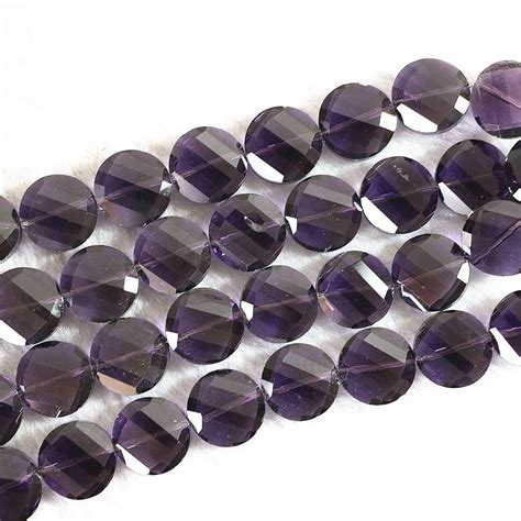 Purple Crystal Glass 14mm Round Coin Faceted Beads Diy Jewelry Loose