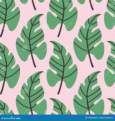 Tropical Leaves Pattern Jungle Leaves Seamless Vector Floral Pattern