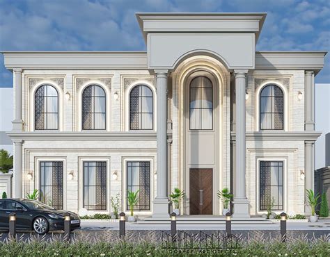 Neo Classic Villa Elevation On Behance In Neo Classic Villa