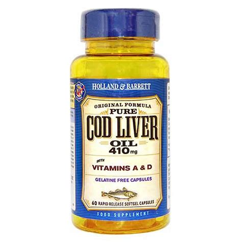 Holland Barrett Cod Liver Oil 410 Mg Capsules Gelatine Free 60 S