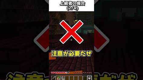 【初心者vs上級者】ネザーで燃えてしまったときの違い【ゆっくり実況】【マインクラフト】shorts ごらやん マイクラ