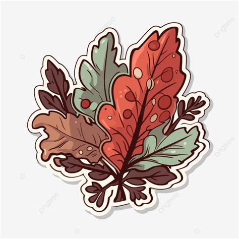 Desain Daun Merah Untuk Stiker Musim Gugur Clipart Terisolasi Vektor Desain Stiker Dengan