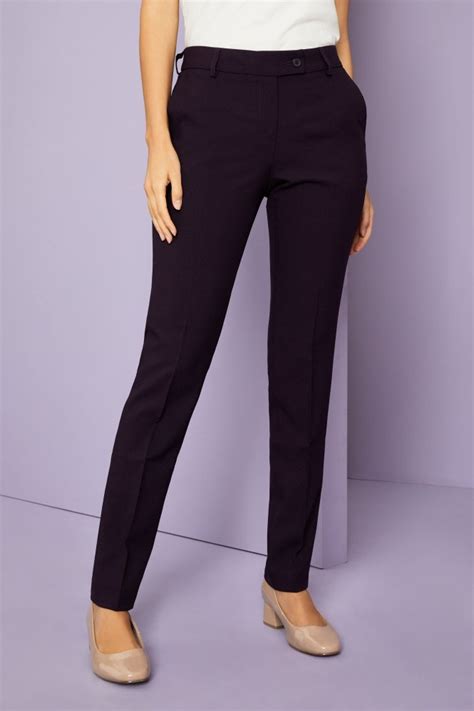 Essentials Womens Hemmed Slim Leg Trousers Plum Shop All From Simon