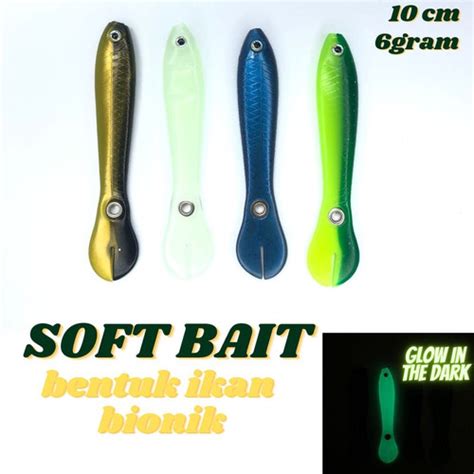 Jual Umpan Lembut Soft Bait Bentuk Ikan Bionik Ekor Renang Goyang