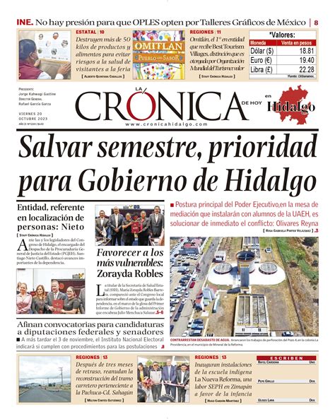 La Crónica De Hoy En Hidalgo ~ 21 10 2023