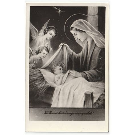 natività Gesù Maria angeli cartolina religiosa d epoca auguri Natale