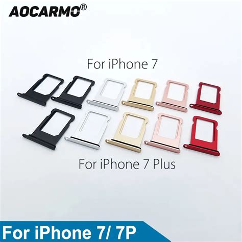 Aocarmo Aluminum Metal Nano Sim Card Tray Slot Holder With Rubber