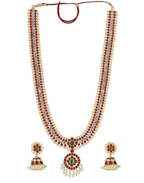 Buy Fashionatelier Kempu Stone Haram Set For Bharatanatyam Kuchipudi At