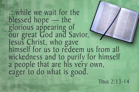 Memorize Scripture Titus 2 13 14