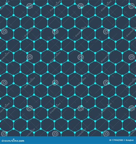 Molecular Structure Seamless Pattern Background Stock Vector