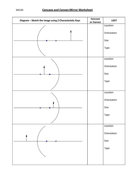 Convex Mirror Ray Diagram Worksheet