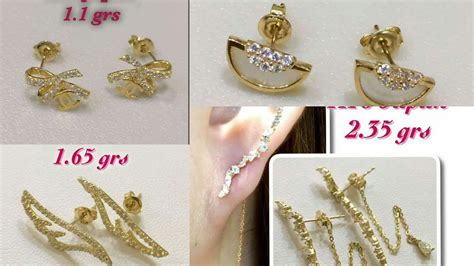 Cute And Small Size 18k Gold Earrings Ear Studs Designs With Weight