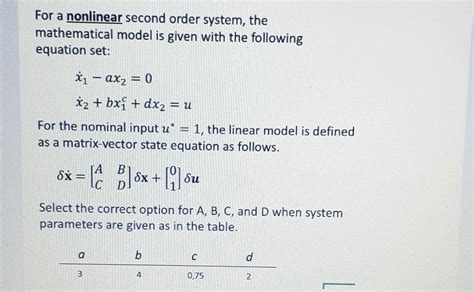 Solved For A Nonlinear Second Order System The Mathematical