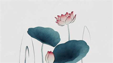 Chinese retro painting style lotus illustration. 30337473 Stock Video ...