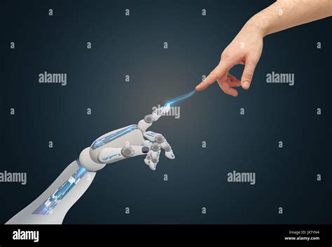 Human And Robot Hands Reaching To Each Other Stock Photo Alamy