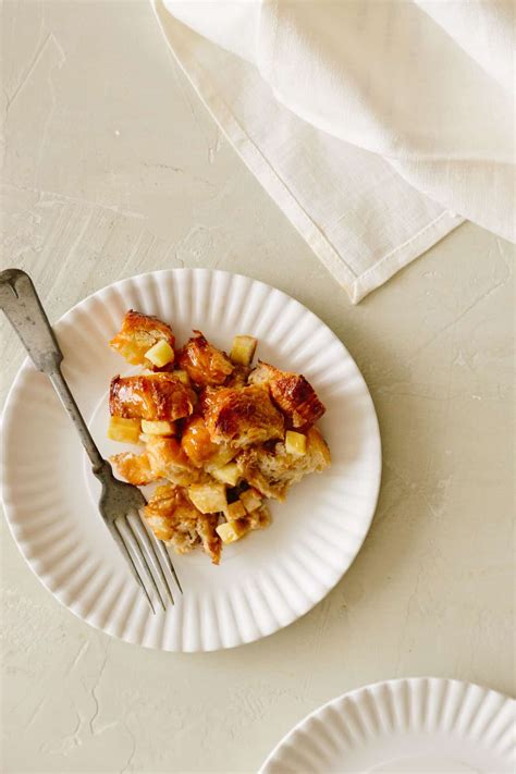 Apple And Cardamom Croissant Bread Pudding