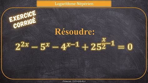 R Soudre Une Quation Avec Logarithme N P Rien Exercices Corrig S