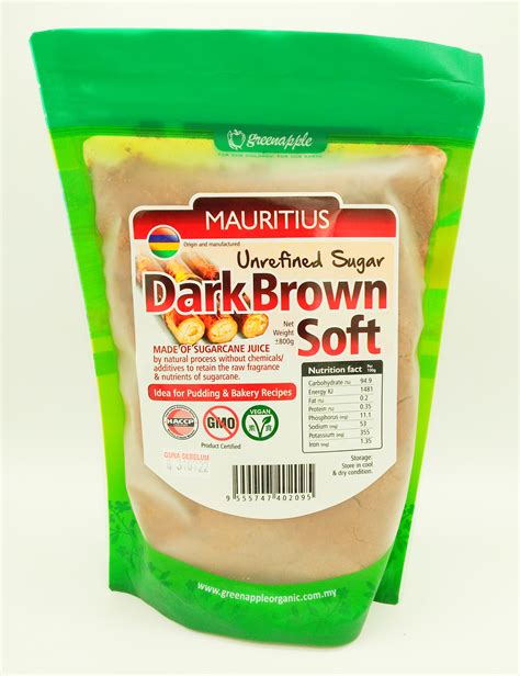 Greenapple Dark Brown Soft Unrefined Sugar 800g