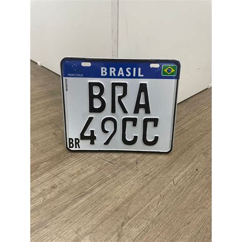 Placa Personalizada Mercosul Padrão Moto em Alumínio Shopee Brasil