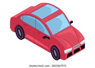 Isolated D Red Car Icon Stock Vector Royalty Free