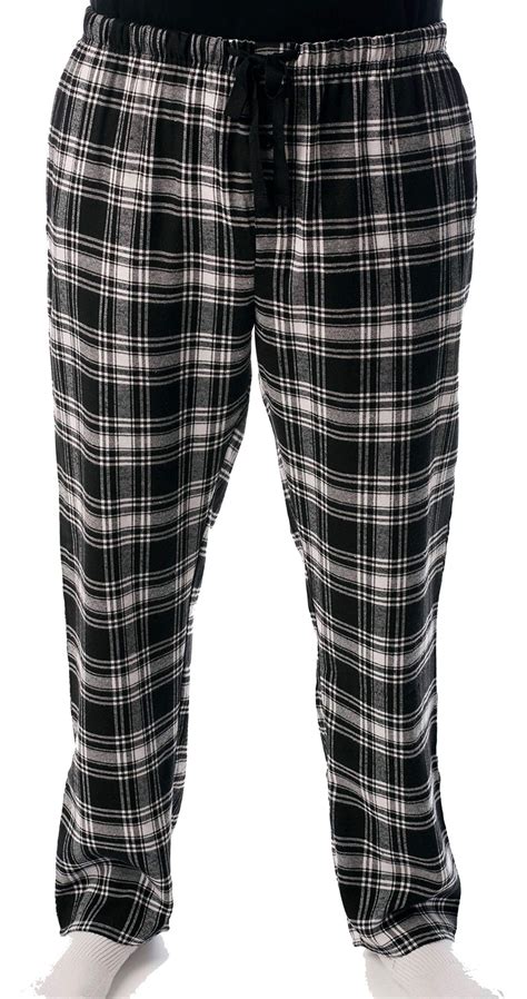 Followme Cotton Men S Flannel Pajamas Plaid Lounge And Sleep Pj Bottoms Black X Large