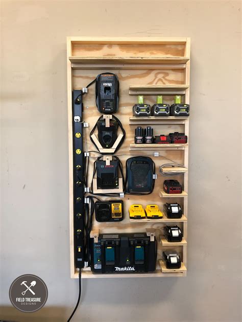 Diy Battery Charging Station Field Treasure Designs Tool Storage