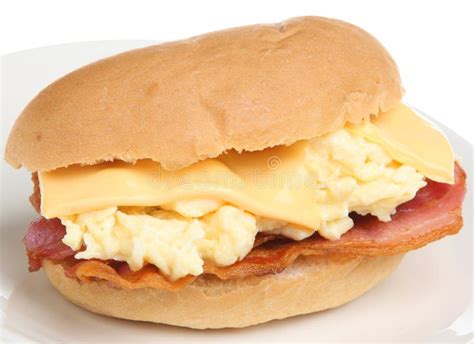 Breakfast Roll With Bacon Egg & Cheese Stock Image - Image of breakfast ...