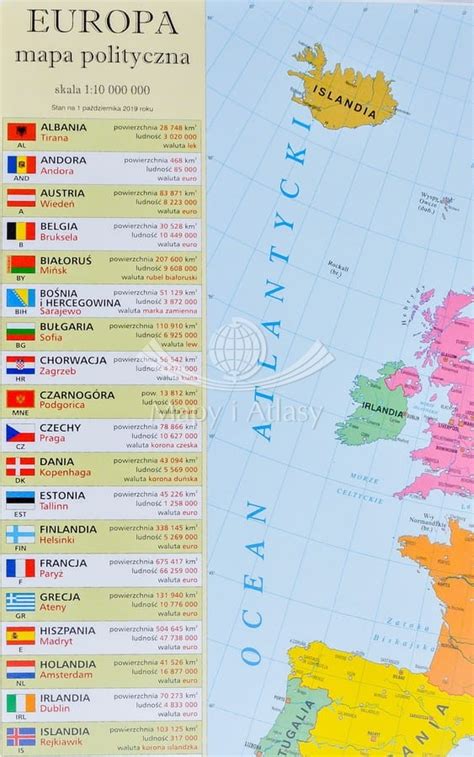 EUROPA PODKŁADKA NA BIURKO MAPA POLITYCZNA