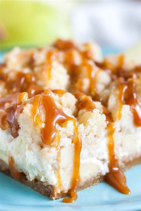 Caramel Apple Cheesecake Bars Plated Cravings