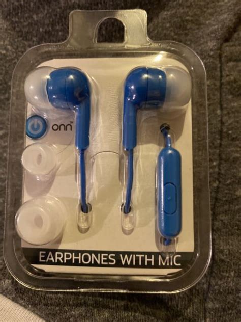 Onn Earphones With Mic With 3 Sizes Ear Tips Ebay