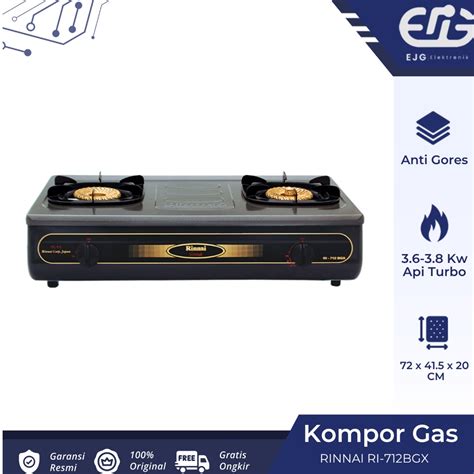 Jual Rinnai Kompor Gas RI 712BGX 2 Tungku Turbo Burner RI 712 BGX