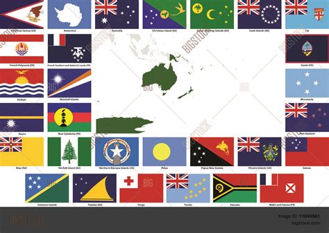 Oceania Vector Flags Maps Vector And Photo Bigstock