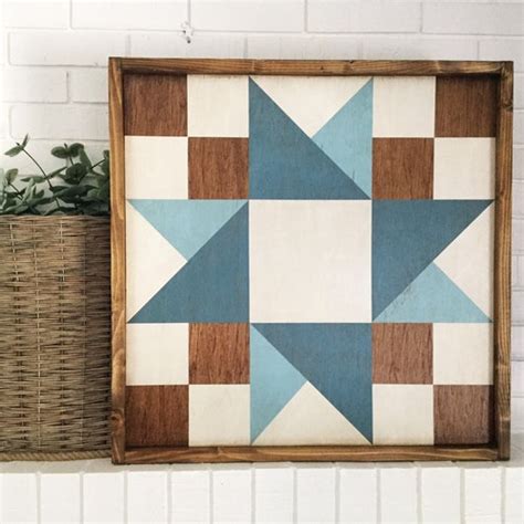 White Star Barn Quilt On Western Red Cedar Etsy