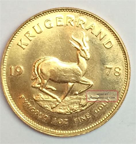 1978 1 0 Oz Gold South African Krugerrand Coin Uncirculated