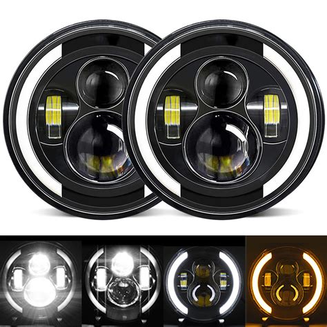 Cppnobr Pcs Polegadas Farol Led De Motocicleta Feixe Baixo Alto