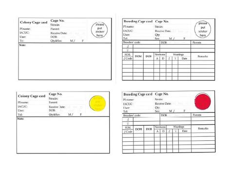 New Cage Cards To Be Used From October 3rd Animal And Plant Care