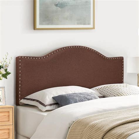 HOMESTOCK Headboards For Queen Size Bed Upholstered Nail Head Bed